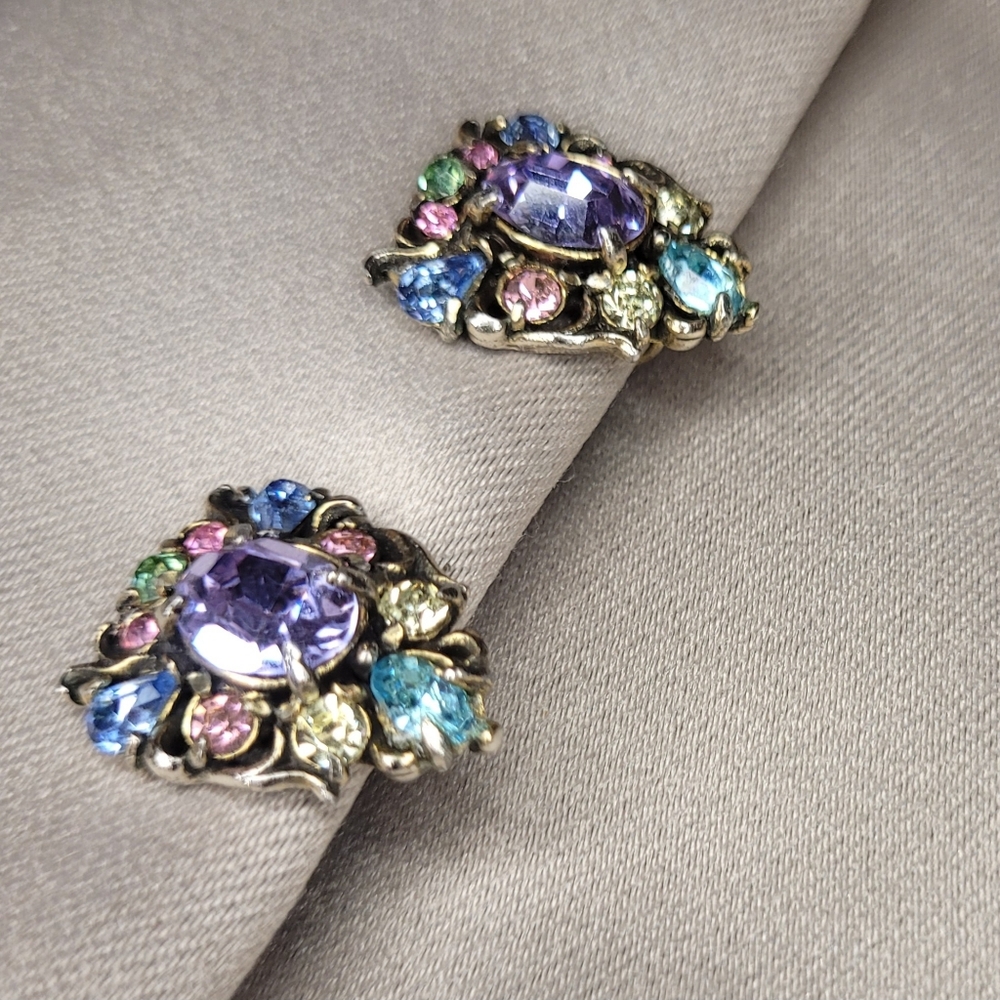 Vintage | Hollycraft | Copr 1950's | Pastels Earrings